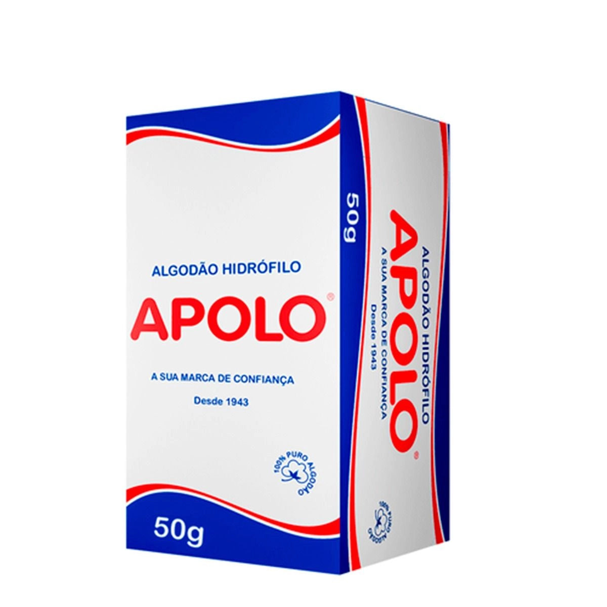 ALGODÃO ROLO HIDRÓFILO APOLO MULTIUSO CAIXA C/ 50G