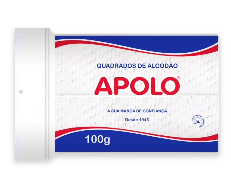 ALGODÃO QUADRADO APOLO ZIPLOCK 100G