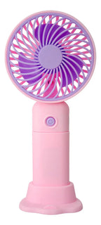 Mini Ventilador Portátil Usb 3 Velocidades Cor Rosa/lilás