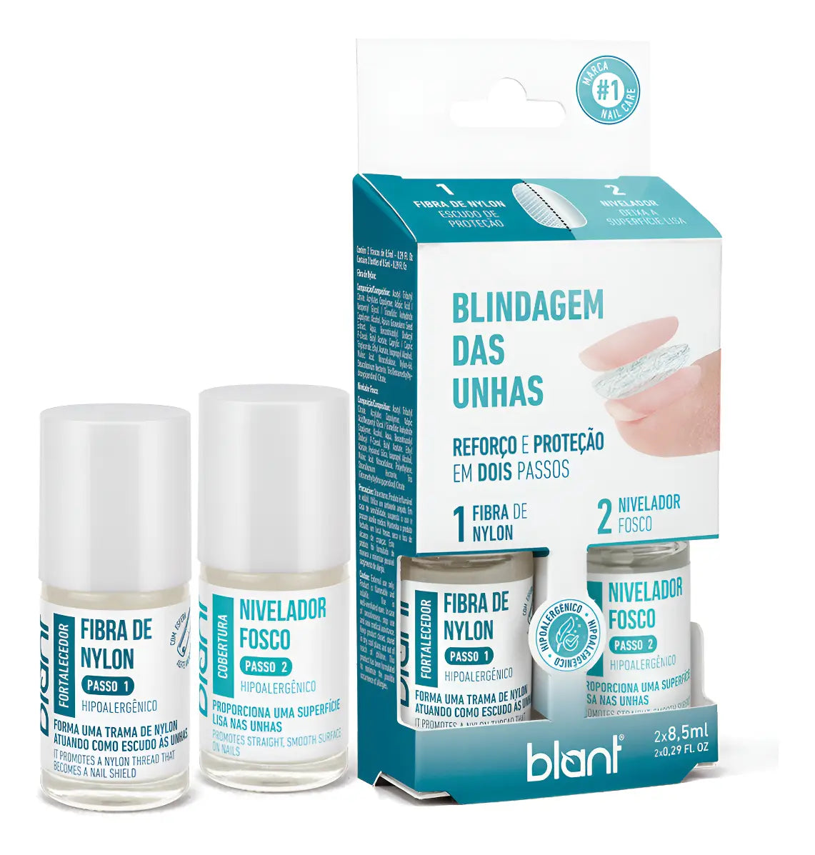 Kit Blindagem Para Unhas Blant 2x1 8,5ml - Hipoalergênico