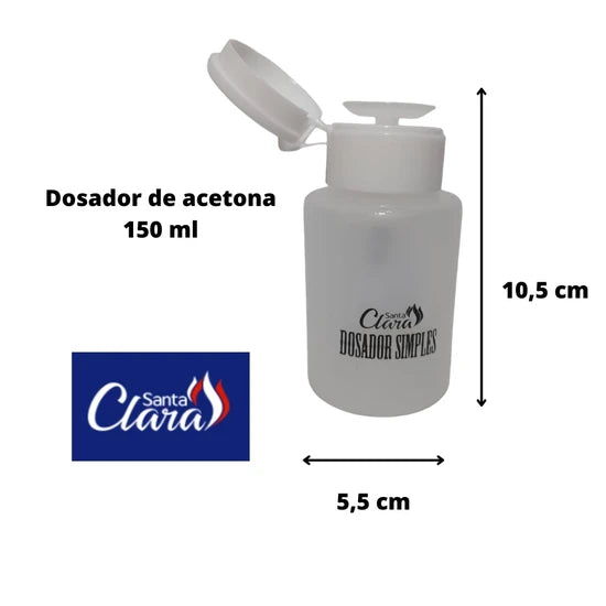 Dosador Plástico Simples p/ Acetona 150 ml Santa Clara