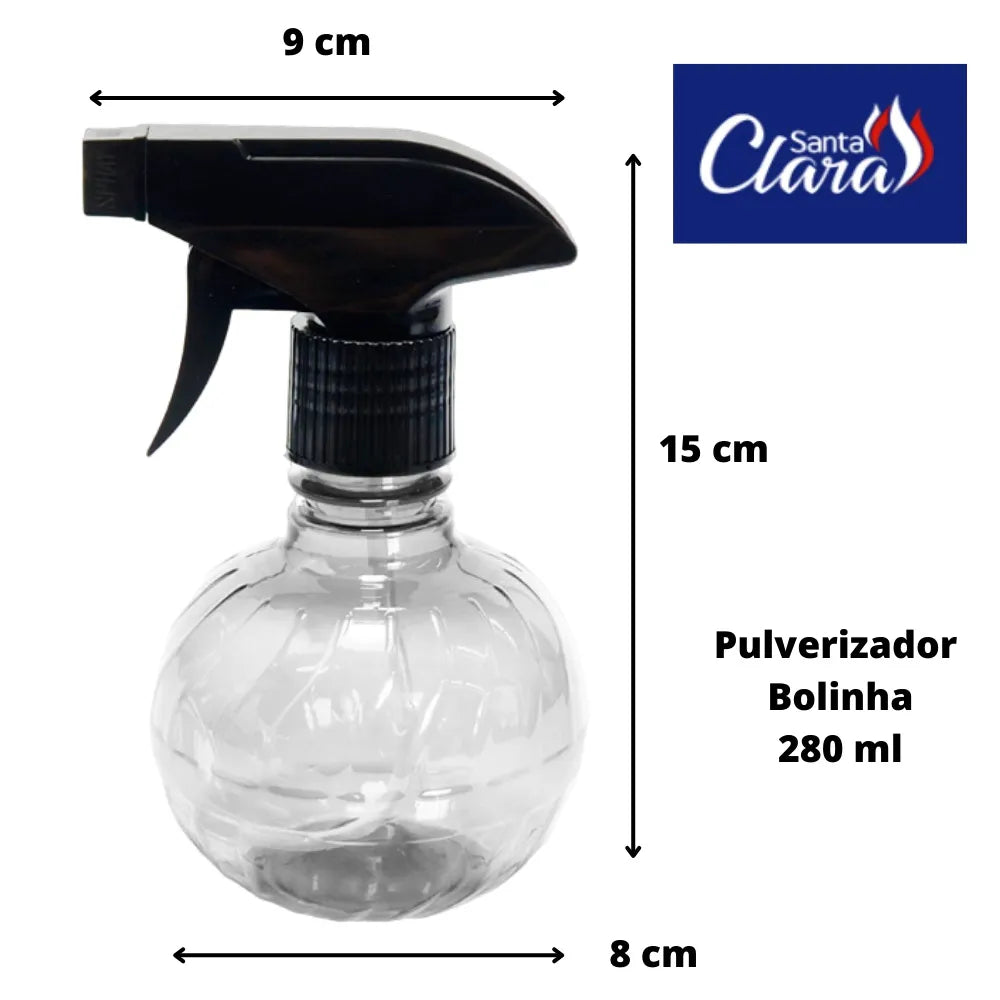 Pulverizador Bolinha Pet Transparente 280 Ml Santa Clara