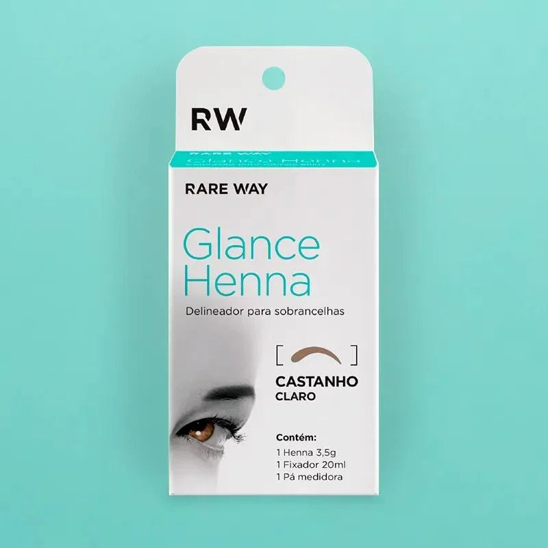Henna para Sobrancelhas Glance Castanho Claro 3,5g - Rare Way