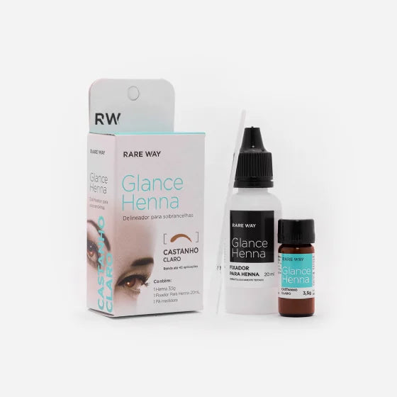 Henna para Sobrancelhas Glance Castanho Claro 3,5g - Rare Way
