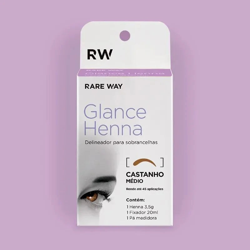 Henna para Sobrancelhas Glance Castanho Médio 3,5g - Rare Way