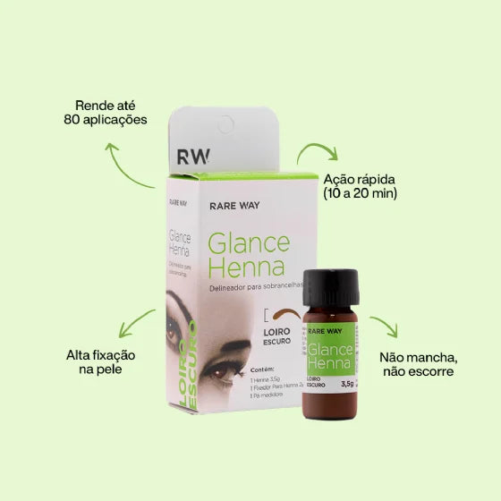 Henna para Sobrancelhas Glance Loiro Escuro 3,5g - Rare Way