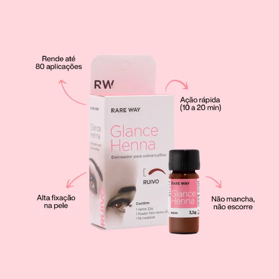 Henna para Sobrancelhas Glance Ruivo 3,5g - Rare Way