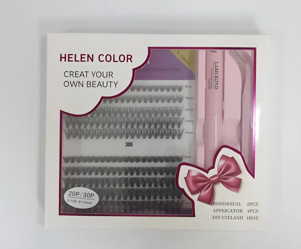 Kit Tufinho Hellen Color (cola E Pinça) Mix 9 Ao 14 (20 E 30p)