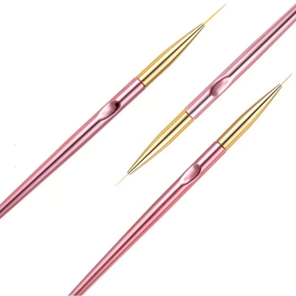 Kit Pincel Fino Rose decoração de unha Com 3 Shoyyi