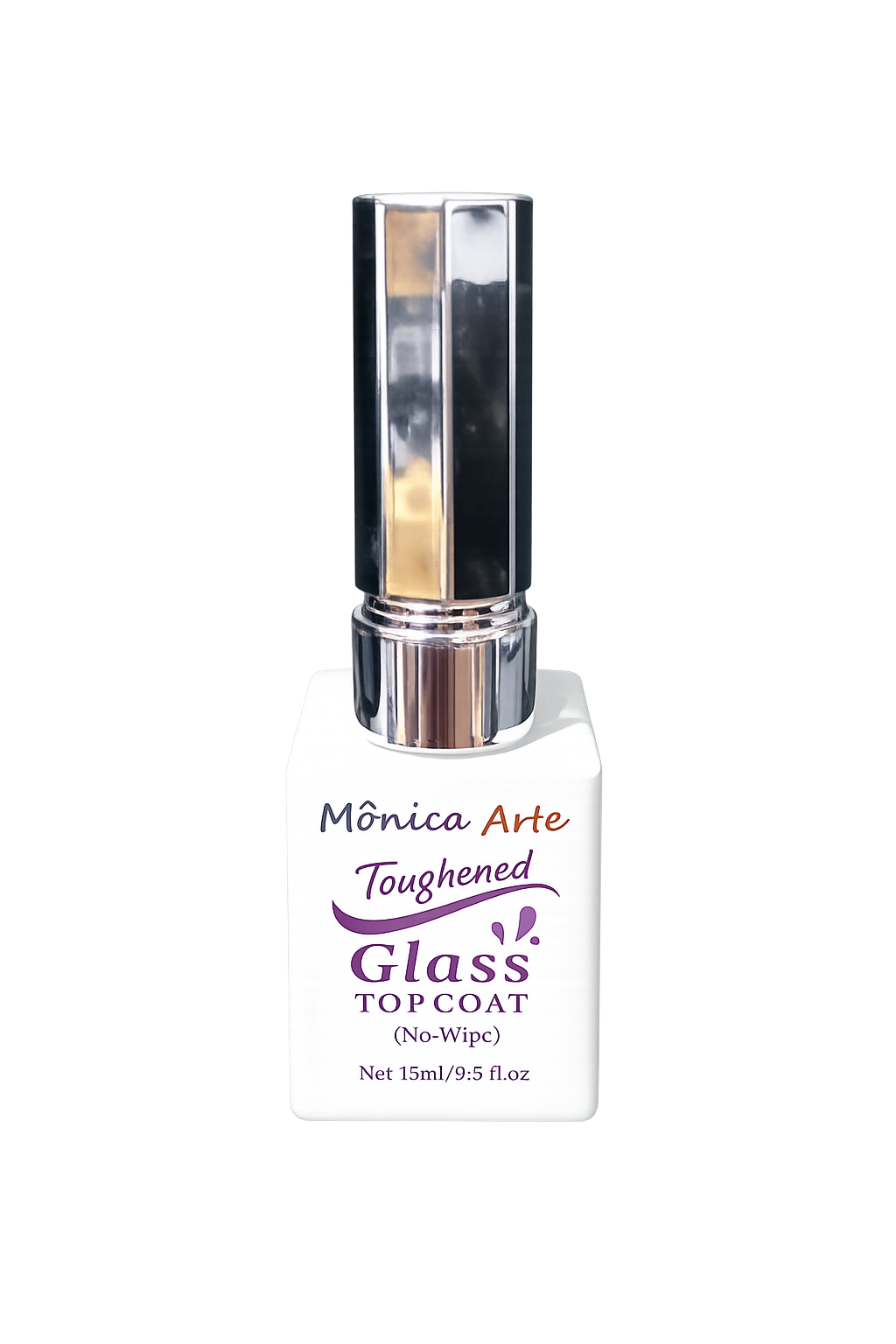 Mônica Arte Toughened Glass Top Coat (No-Wipe) – 15 ml
