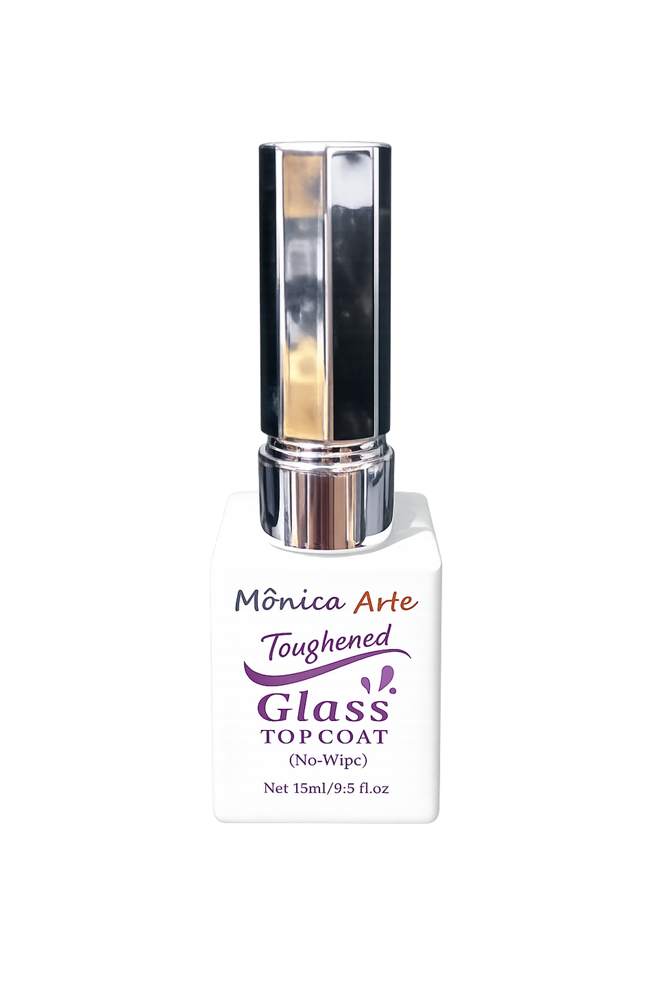 Mônica Arte Toughened Glass Top Coat (No-Wipe) – 15 ml
