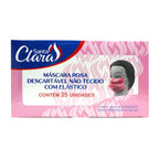 Mascara Rosa Descartável  Santa Clara 25 Unidades
