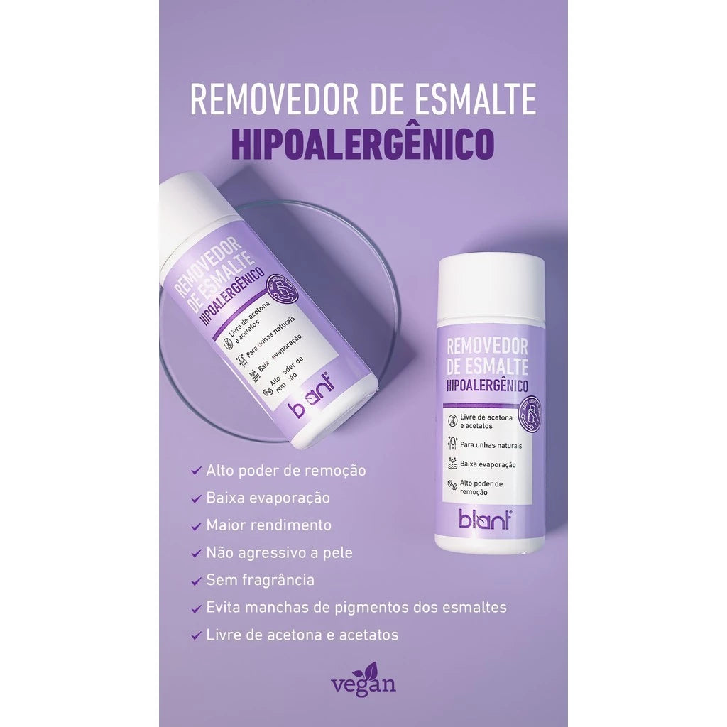 Removedor de Esmaltes Hipoalergênico Blant 80ml