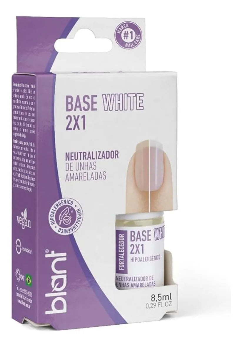 Base white blant 2x1 neutralizador de unhas amareladas 8.5ml