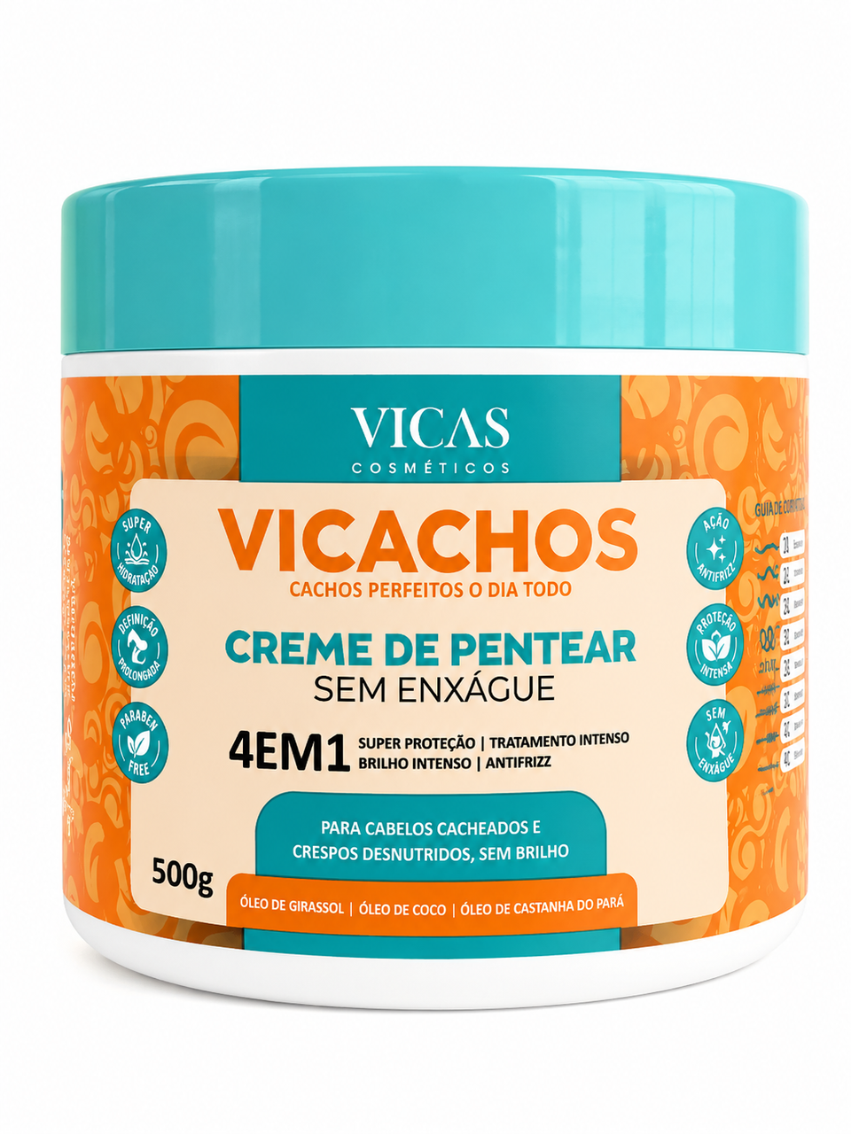 Creme de Pentear Vicachos 4 em 1 Vicas 500g