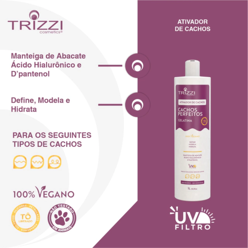 Ativador Cachos Perfeitos Gelatina Trizzi 1L