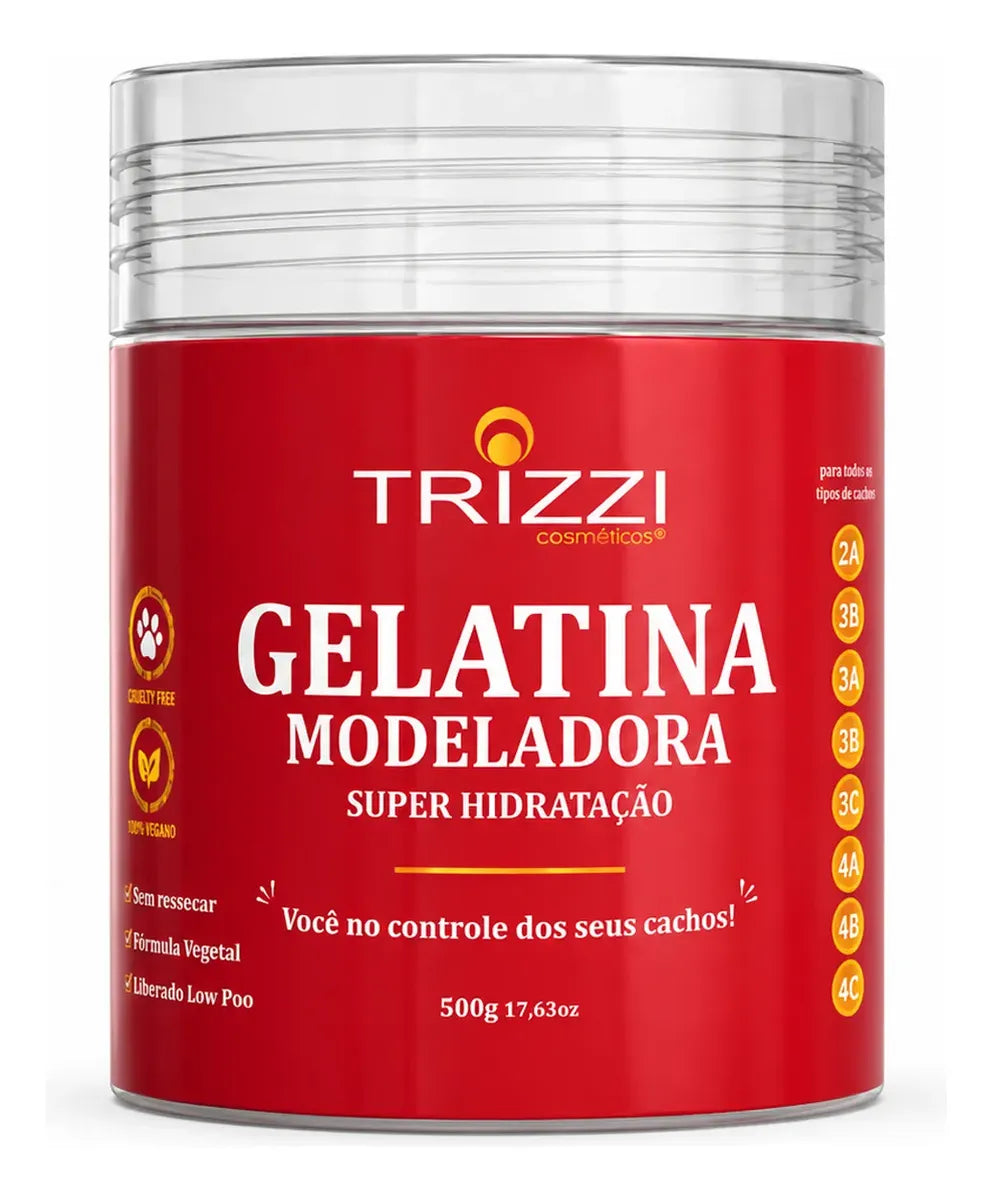 Gelatina Cachos Crespo Brilho Revitalizante Keratina Trizzi 500g