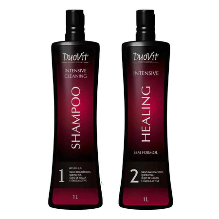 KIT Healing Duovit Shampoo Antiressíduos 1L + Progressiva 1L - Passo 2