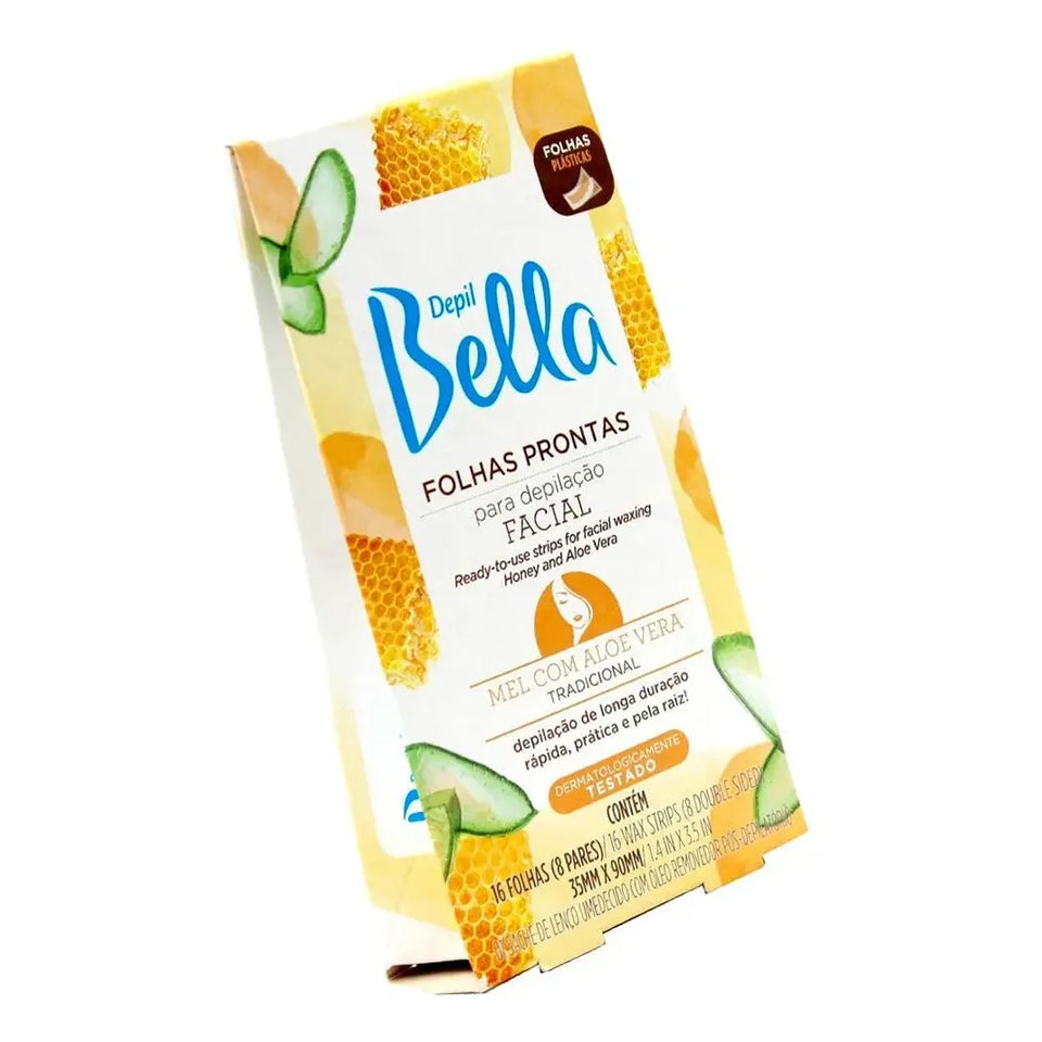 Folhas Depilatórias Faciais de Mel Depil Bella 16 Unidades