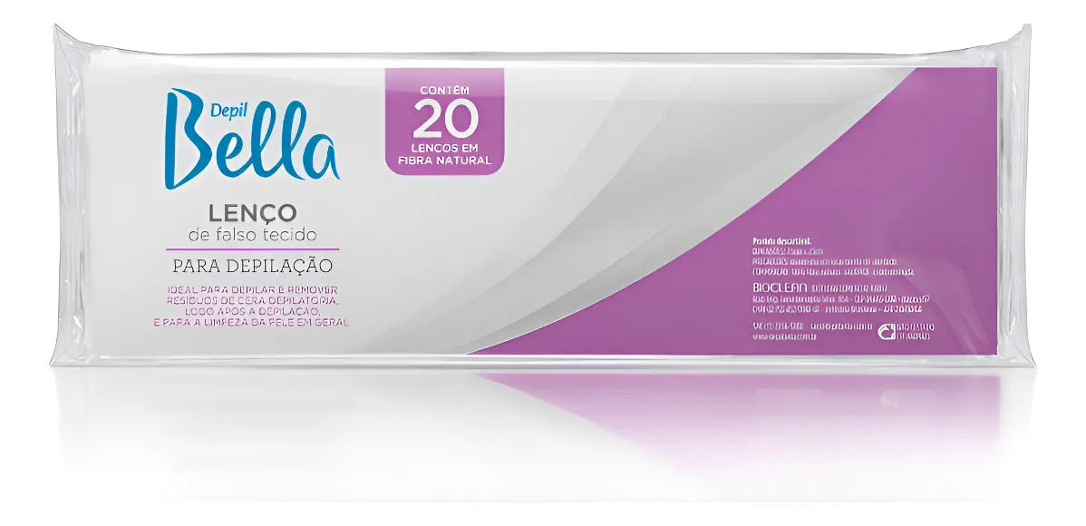 Depil Bella Lenço P/ Depilação Tecido Falso Natural 20 Folhas