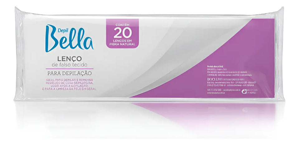 Depil Bella Lenço P/ Depilação Tecido Falso Natural 20 Folhas
