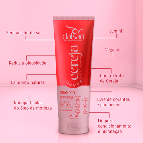 Shampoo Hair Gloss Cereja Dalsan 250mL