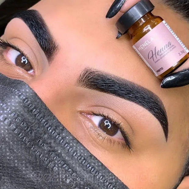 Kit Henna Profissional para Sobrancelhas Menela - Preto 2,5g