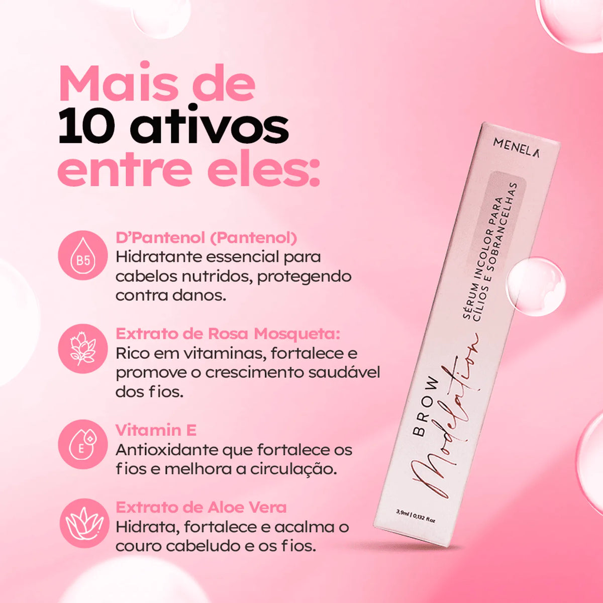 Sérum Fortalecedor para Sobrancelhas e Cílios - Brow Modelation Incolor Menela 3,9ml