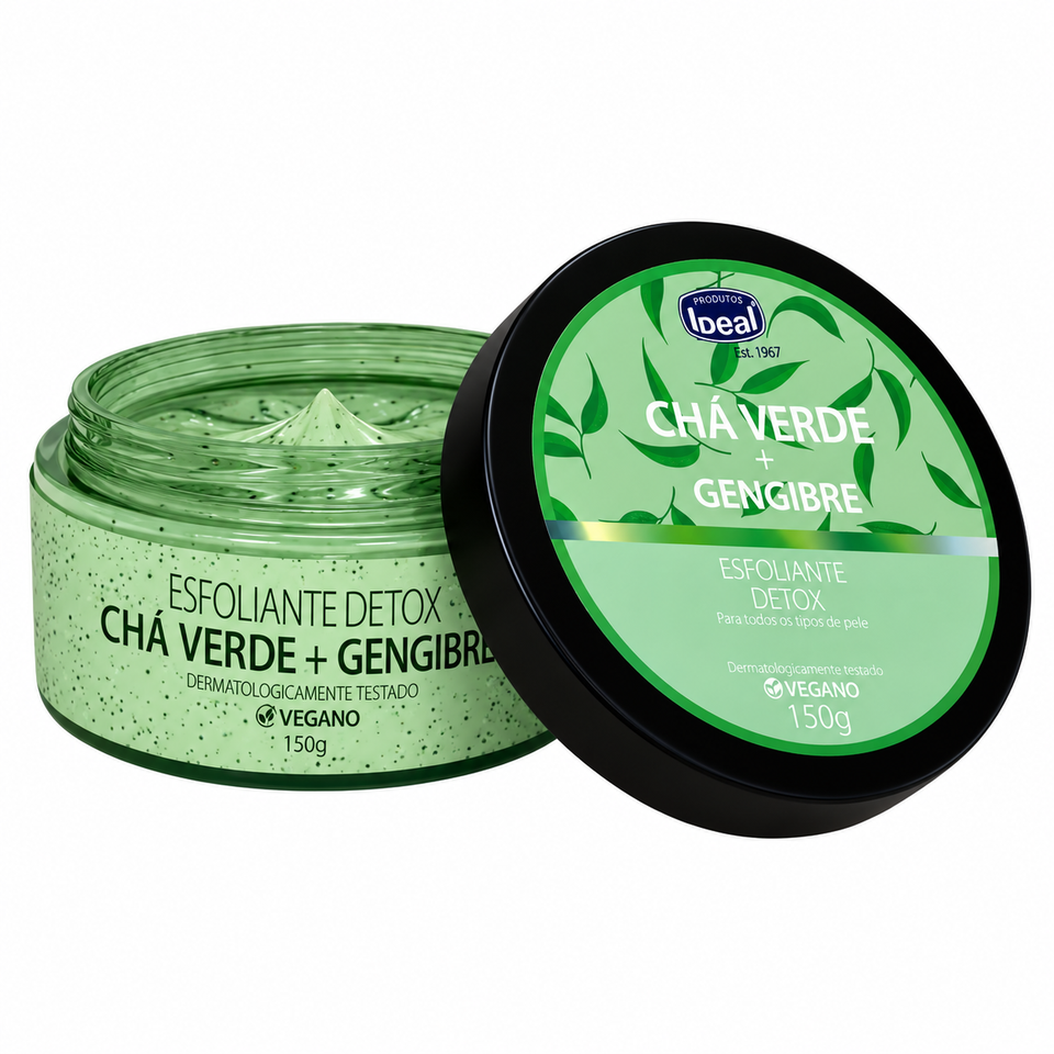 Esfoliante Vegano Detox Chá Verde + Gengibre 150g
