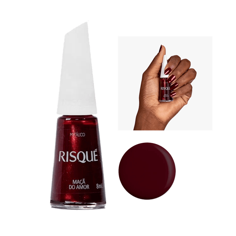 Esmalte Risqué Vermelhos Metálicos Maçã do Amor 8ml