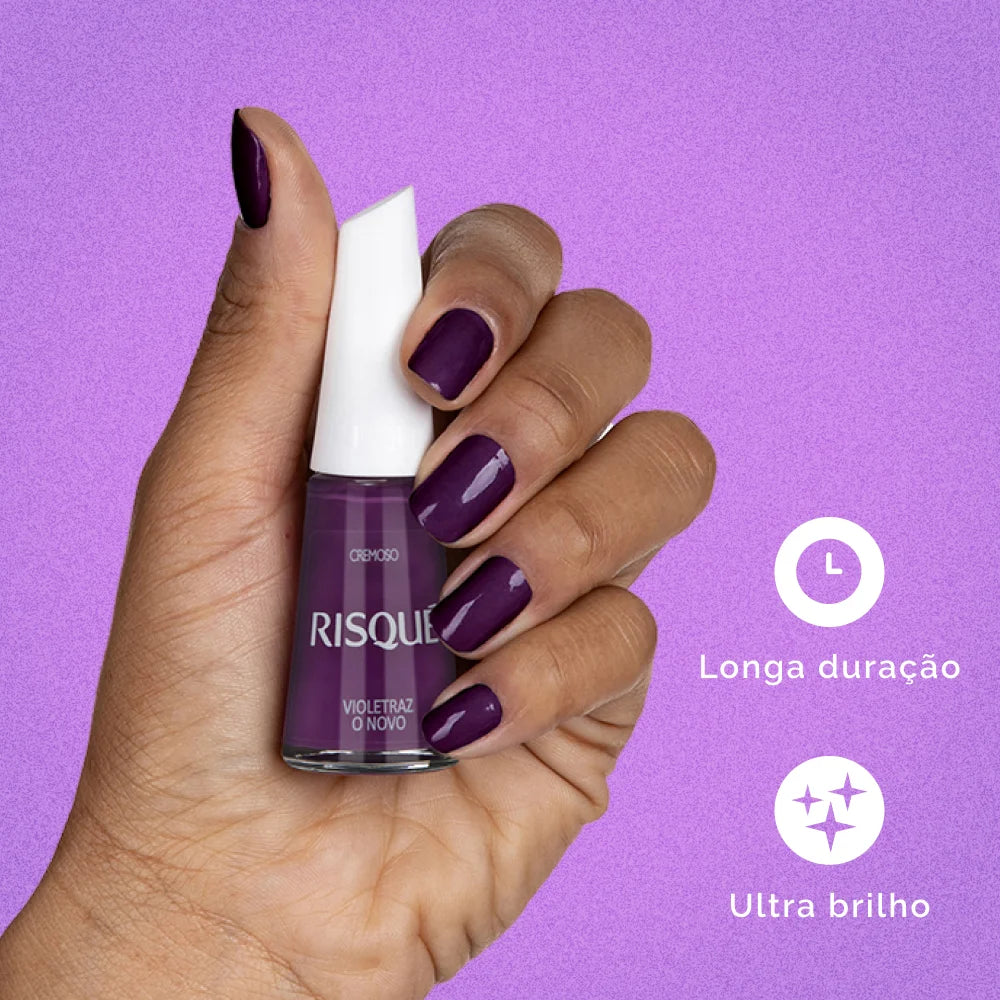 Esmalte Cremoso Risqué Violetraz o Novo 8ml