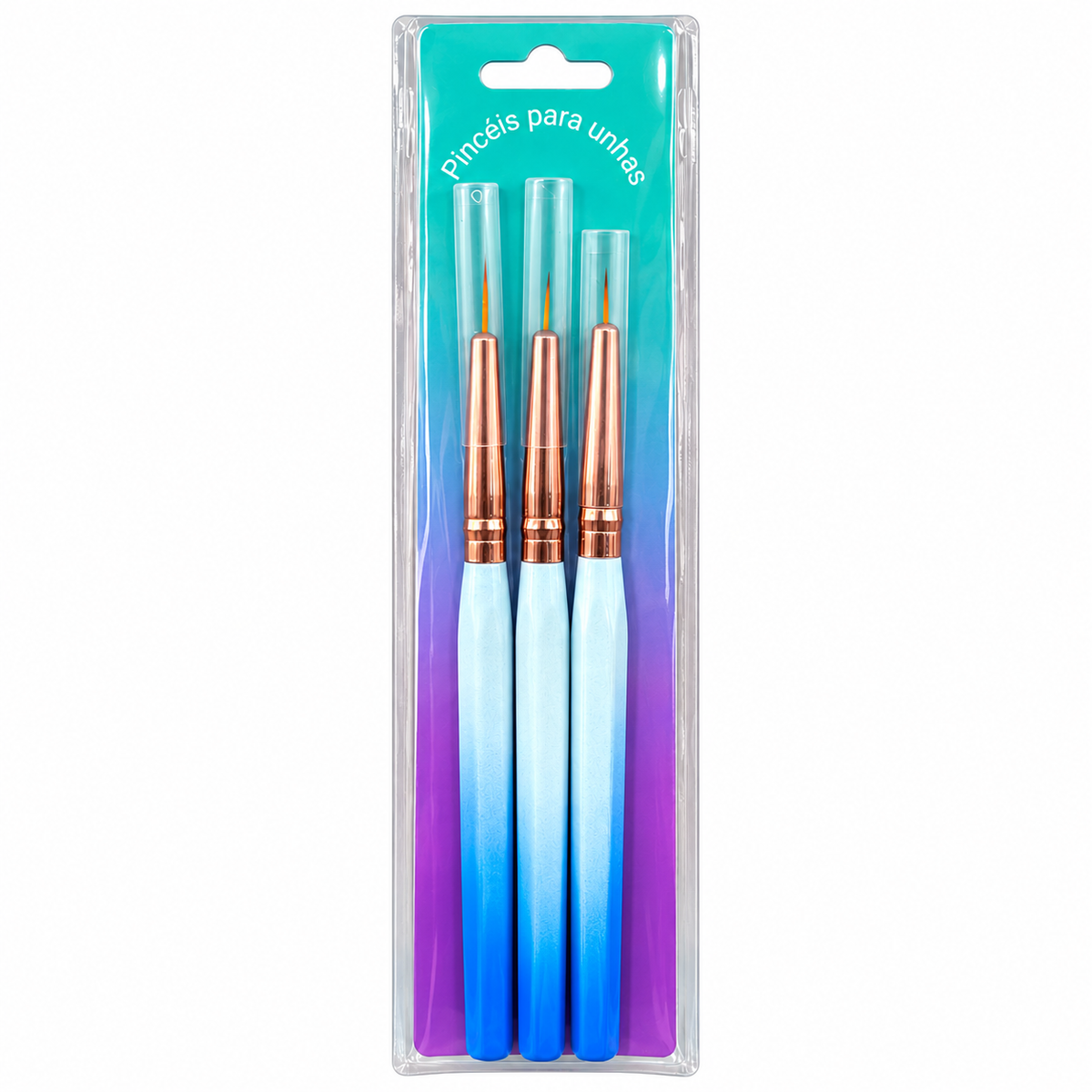 Kit 3 Pincéis Filete Unhas Dafu