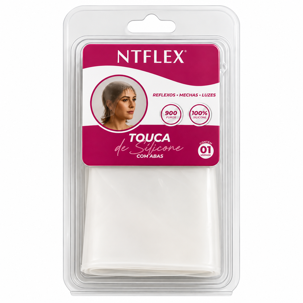 Touca mechas Silicone com abas 900 furos