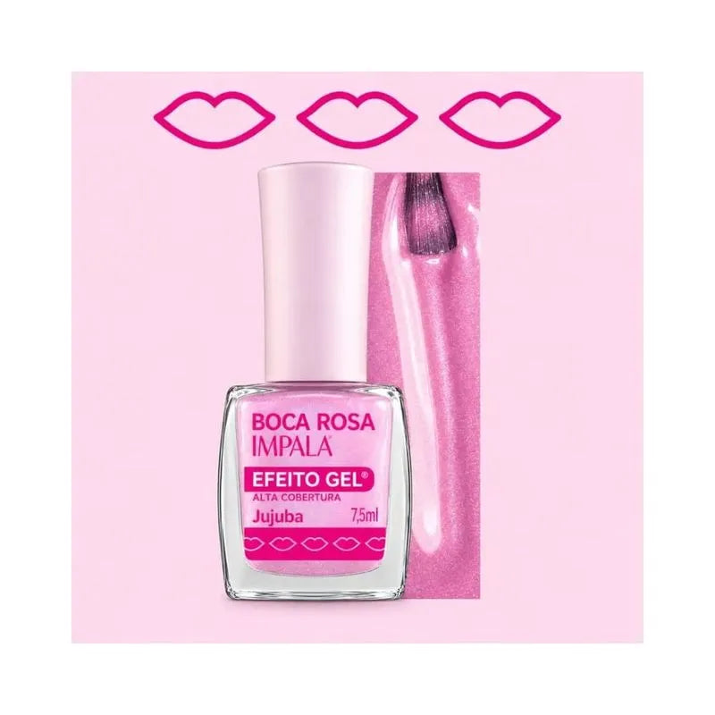 Esmalte Cremoso Impala Boca Rosa Efeito Gel Jujuba 11ml
