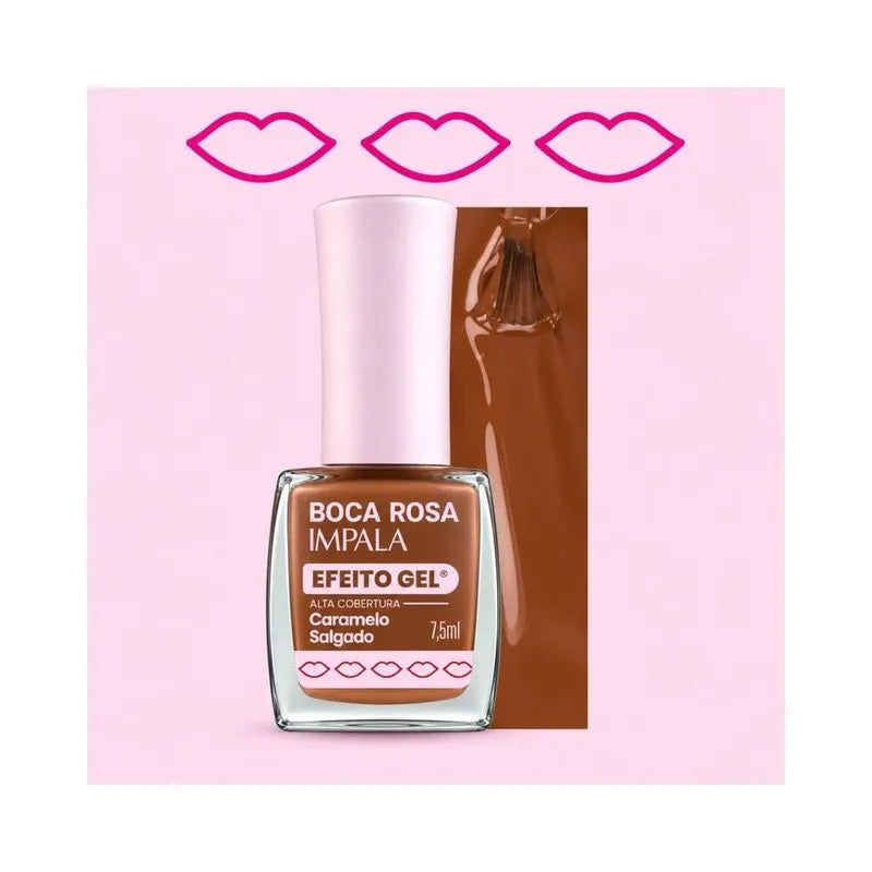 Esmalte Cremoso Impala Boca Rosa Efeito Gel Caramelo Salgado 11ml