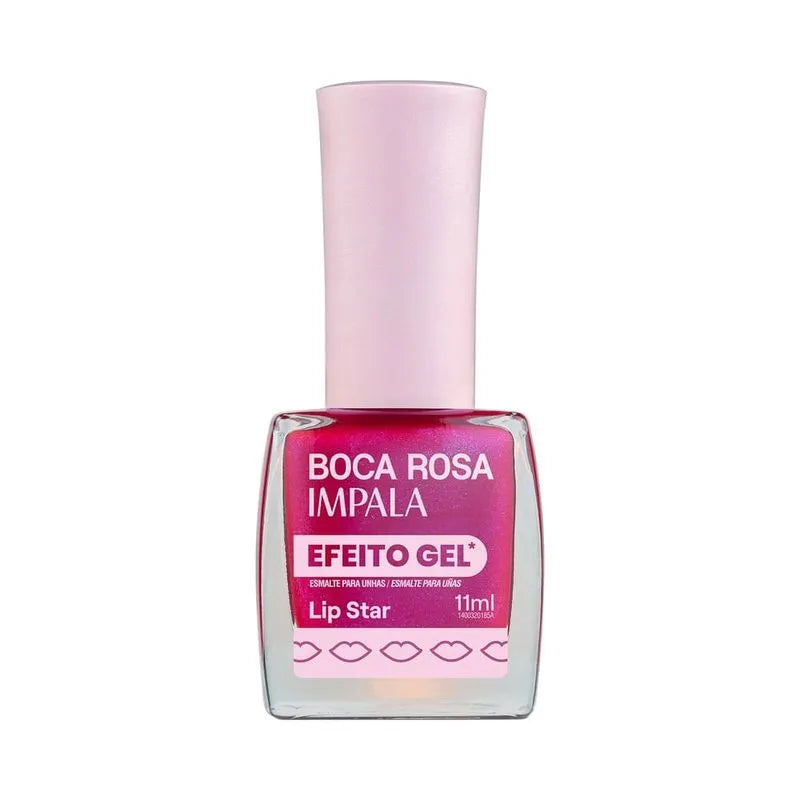 Esmalte Cintilante Impala Boca Rosa Efeito Gel Lip Star 11ml