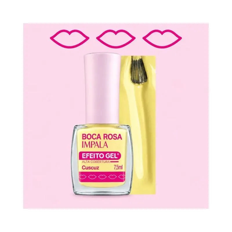 Esmalte Cremoso Impala Boca Rosa Efeito Gel Cuscuz 11ml