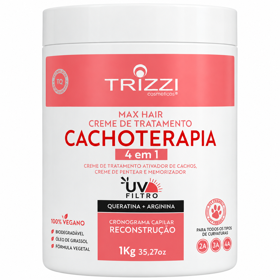 Cachoterapia trizzi Cronograma Capilar Cachos Reconstrução 1kg