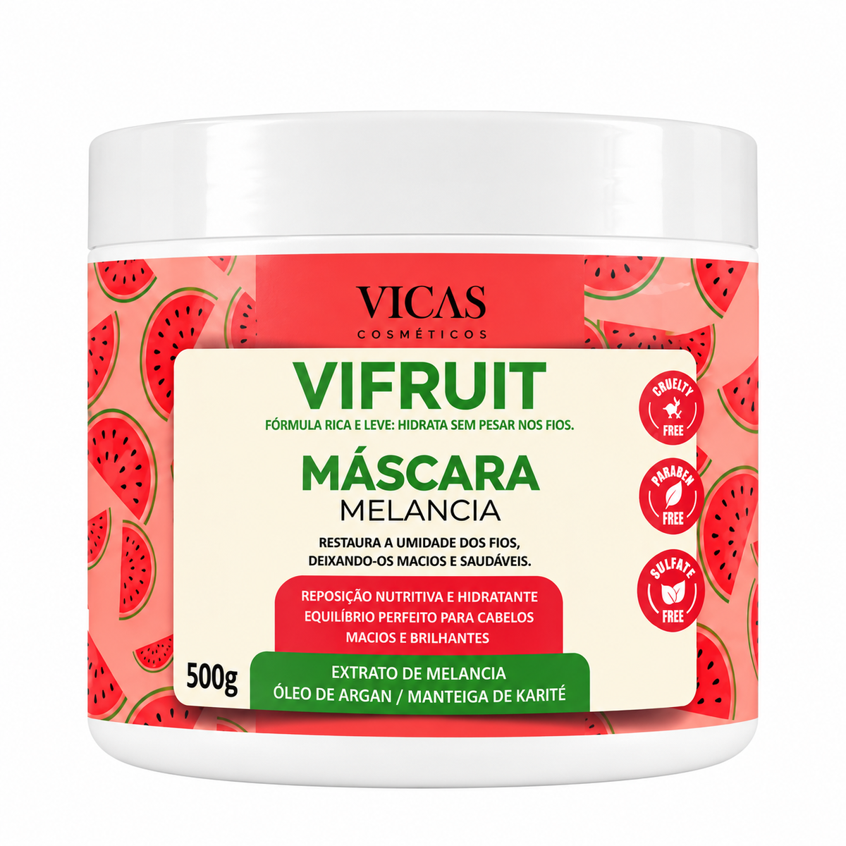 Mascara Capilar VIFRUIT Melancia – Vicas 500g