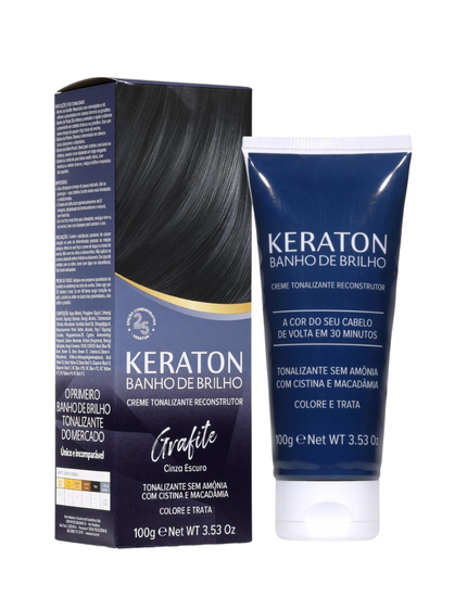 Keraton Banho de Brilho Máscara Tonalizante Marsala - Grafite - Cinza escuro 100g