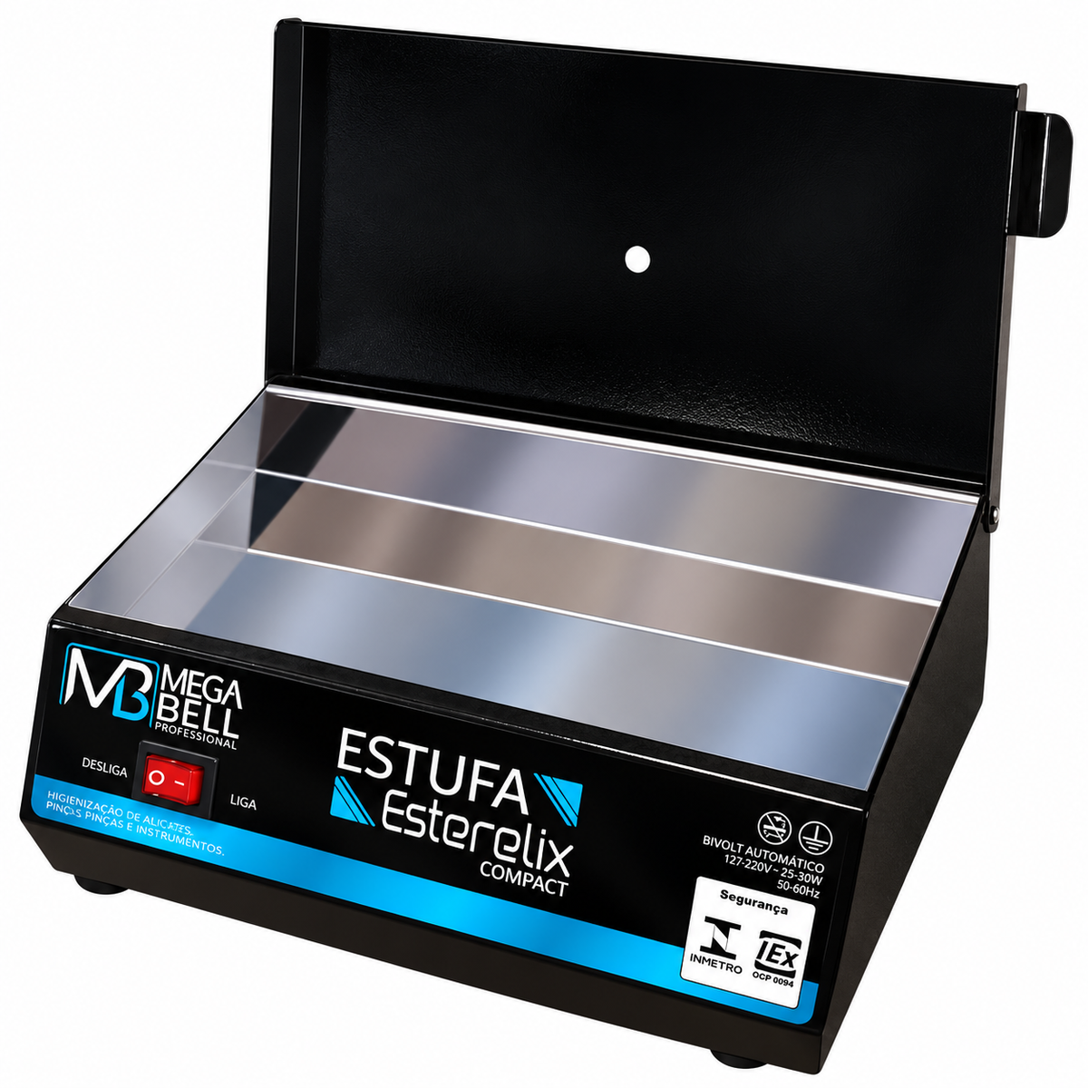 Estufa esterilizadora, Mega Bell, Exterilix Compact, Bivolt, Preto