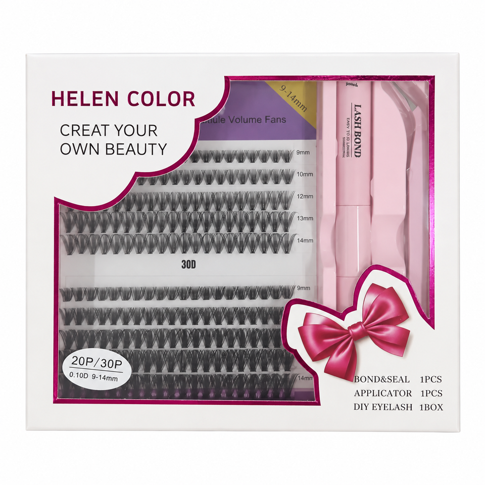 Kit Tufinho Hellen Color (cola E Pinça) Mix 9 Ao 14 (20 E 30p)