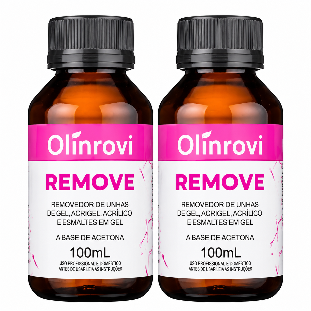 Removedor olinrovi de Gel, Acrigel, Acrílico e Esmalte em Gel (100ml)