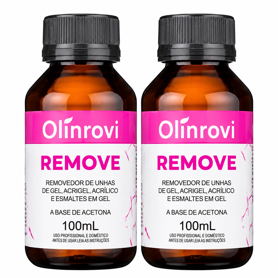 Removedor olinrovi de Gel, Acrigel, Acrílico e Esmalte em Gel (100ml)
