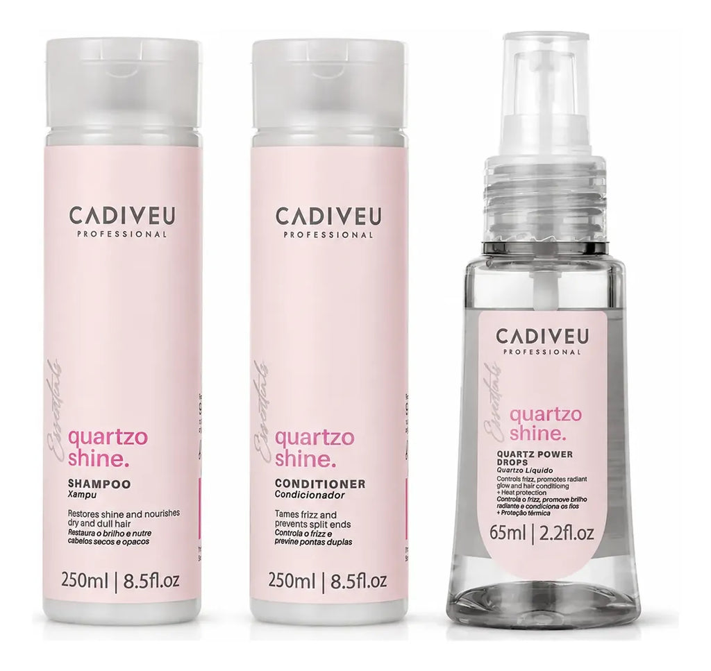 Kit Shampoo + Condicionador + Serum Cadiveu Quartzo Shine