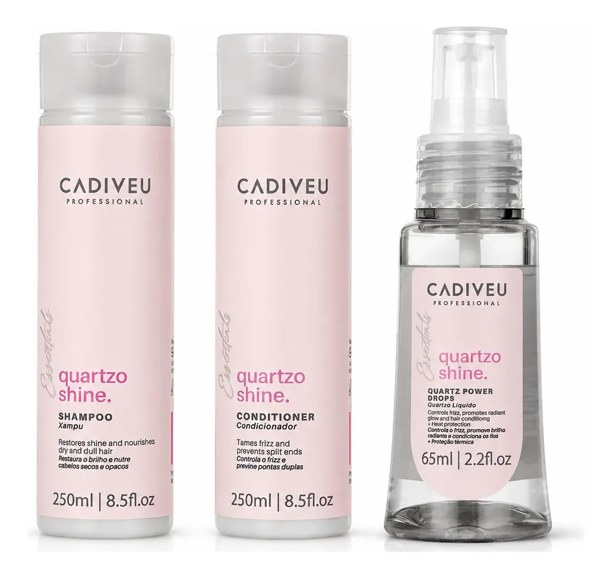 Kit Shampoo + Condicionador + Serum Cadiveu Quartzo Shine