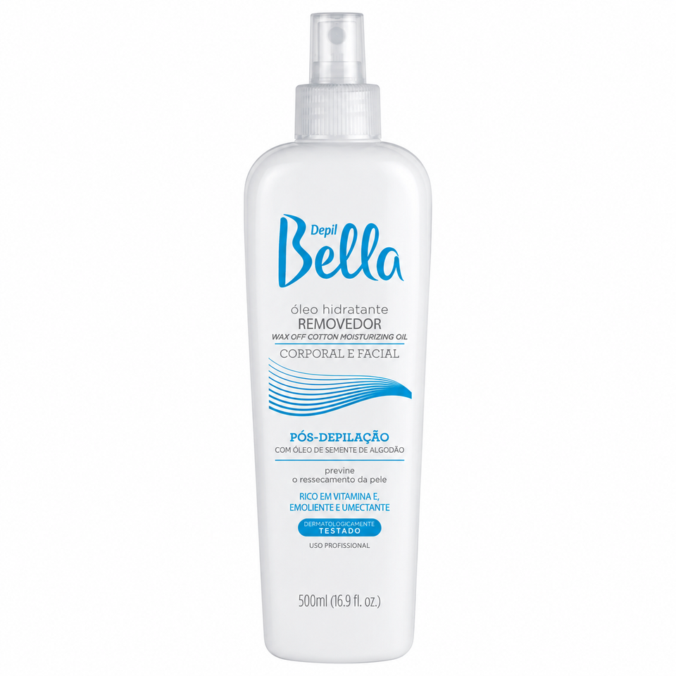 Oleo Hidratante Removedor com Óleo de Algodão Pós-Depilação Depil Bella 500ML