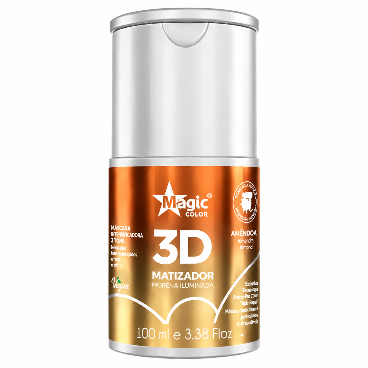 Matizador Morena Ilumininada Amendoa Magic Color 3d 100ml