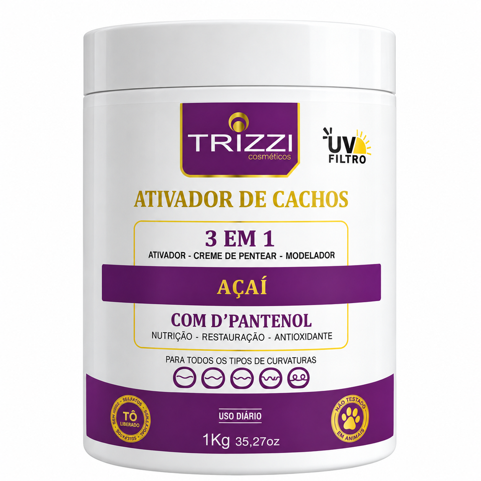 Ativador de Cachos 3 em 1 Açai + D' Pantenol + Karite Trizzi 1Kg