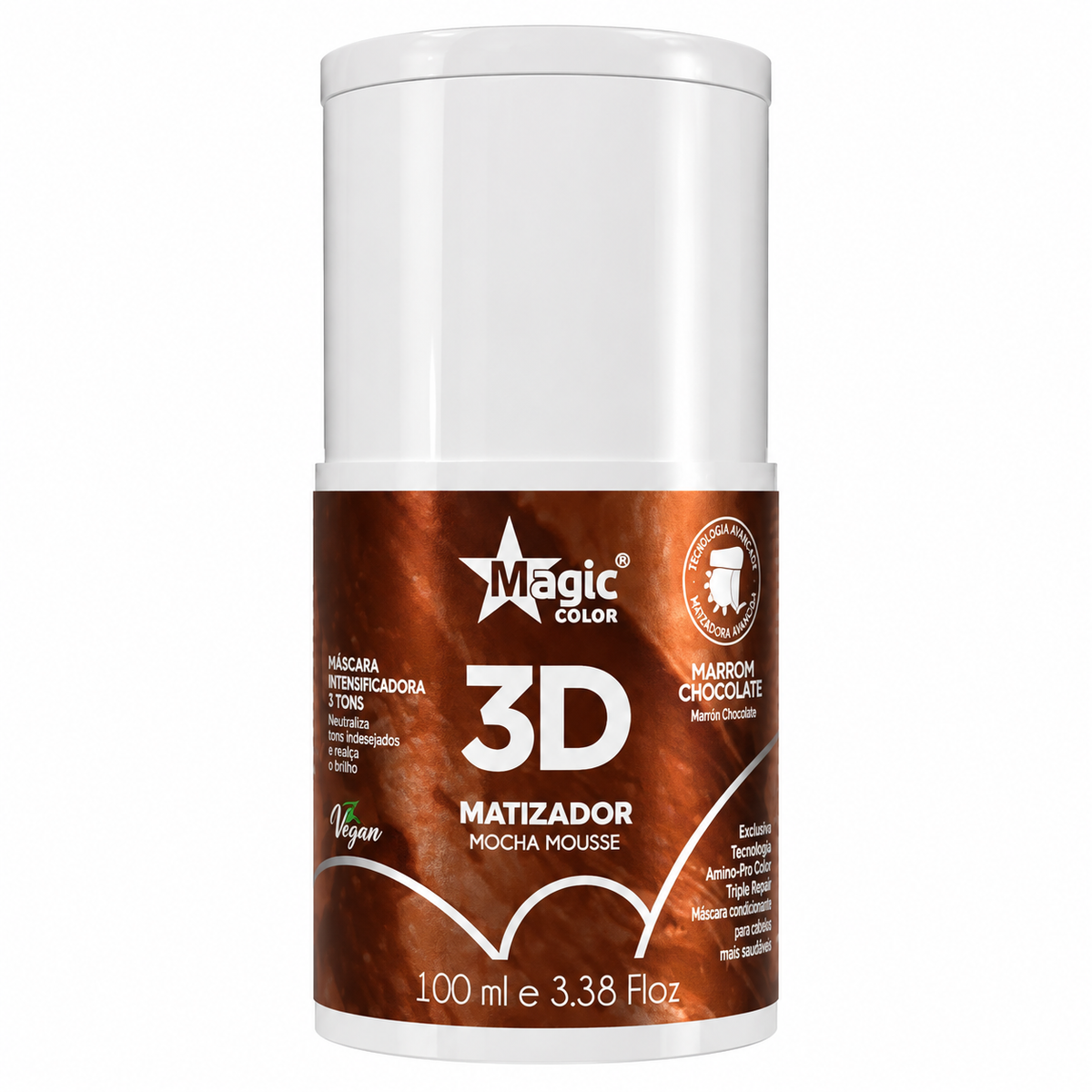 Matizador Morena Ilumininada Marrom Chocolate Magic Color 3d 100ml